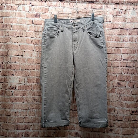 Levi's Capris Jeans Gray Cropped Size 6 W28 - Picture 2 of 15